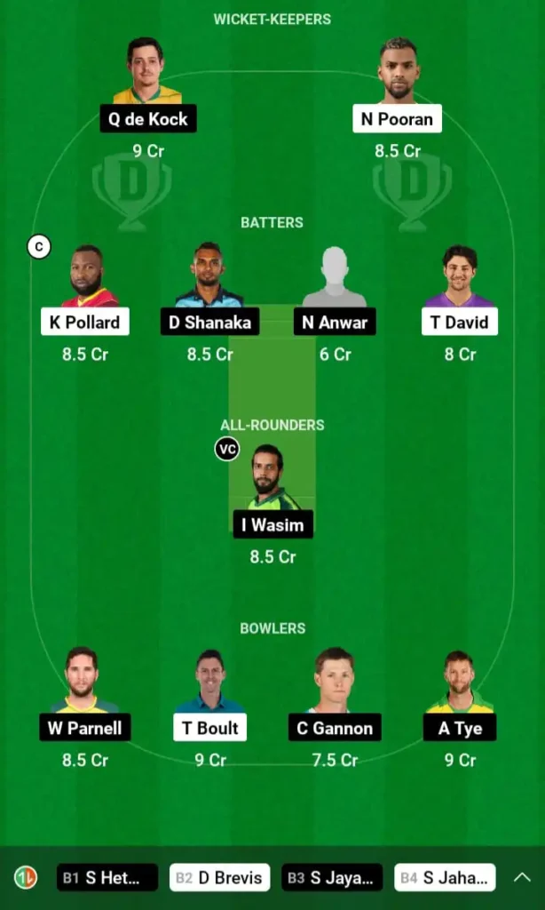 Today Dream11 Team Photo