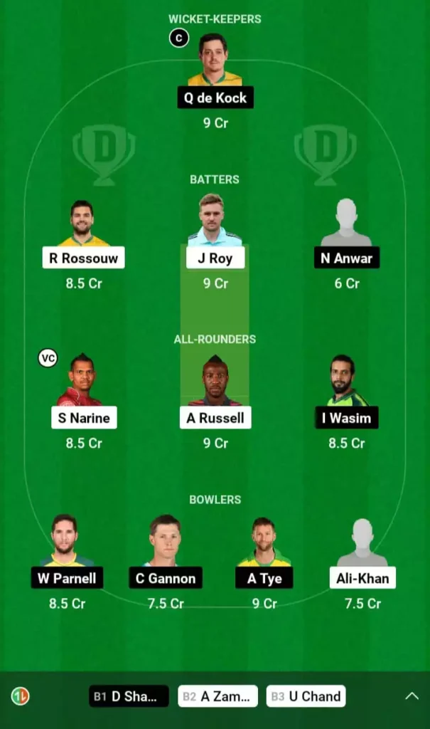 Today Dream11 Team Photo