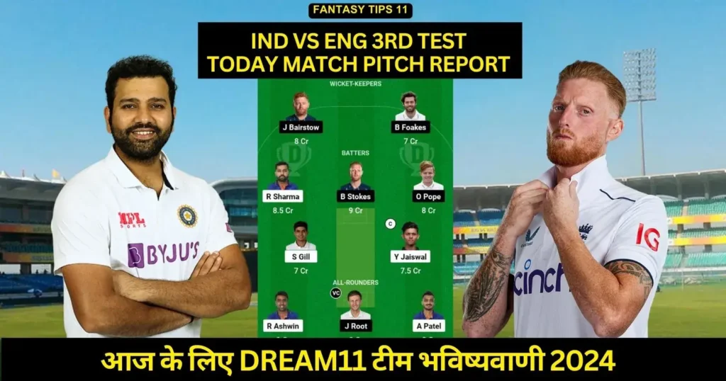 Ind vs Eng 3rd Test Today Match Pitch Report